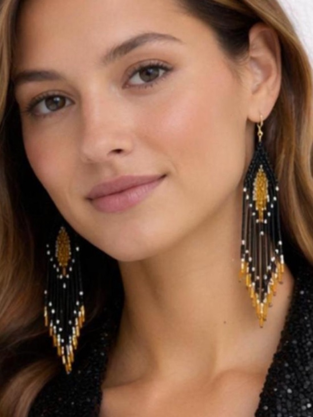 Art Deco Beaded dangle earrings